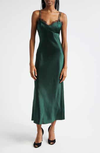 Bixie Lace Detail Silk Blend Slipdress