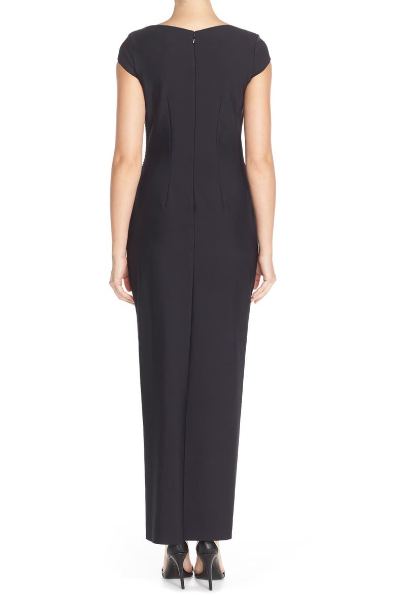 Contour Collection Embellished Jersey Column Formal Gown, Alternate, color, BLACK