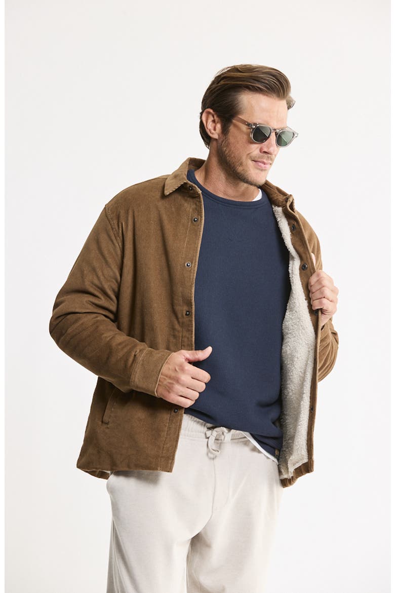 High Pile Fleece Lined Corduroy Shirt Jacket, Alternate, color, HAZELNUT