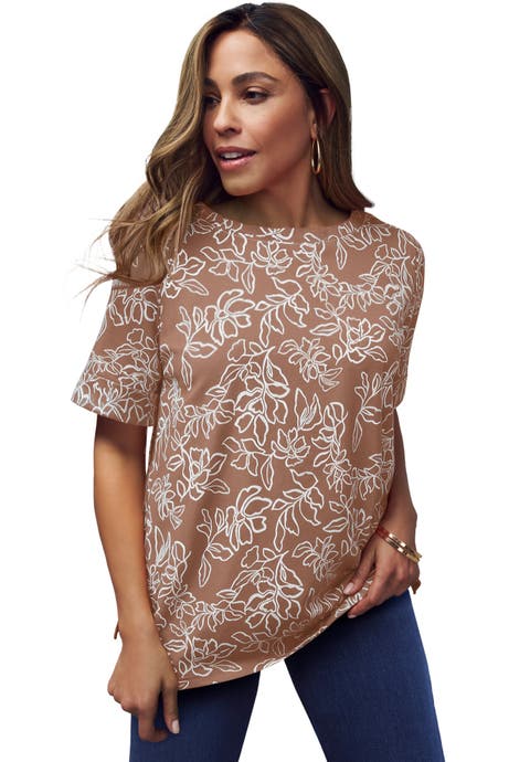 Stretch Cotton Cuff Tee