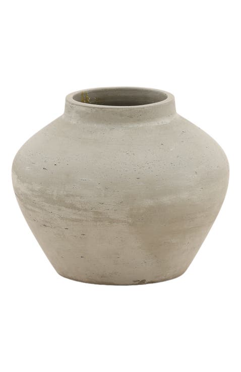 Selene Cement Outdoor Vase