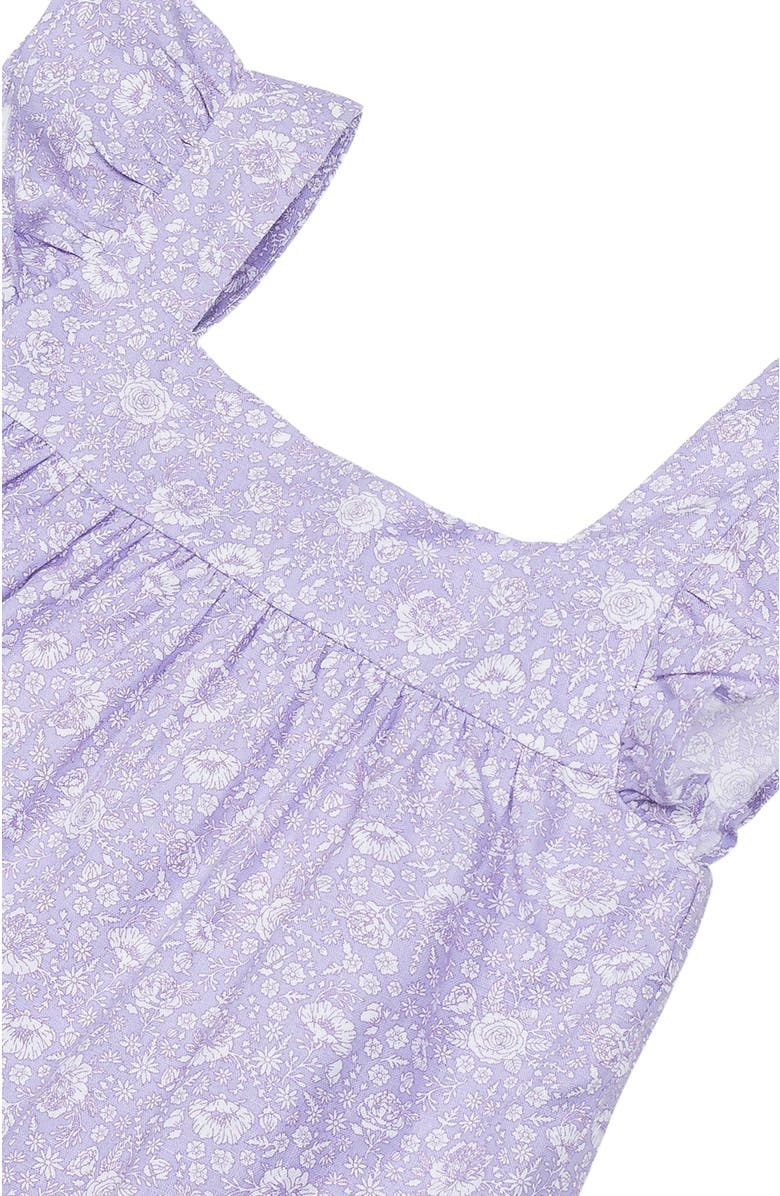 Hope & Henry Girls' Flutter Sleeve Faux Top Pull-On Linen Romper, Infant, Alternate, color, 