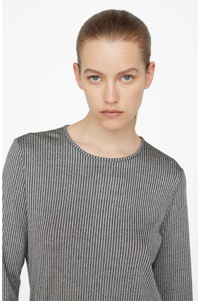 Moss Stripe Long Sleeve Knit Minidress, Alternate, color, MULTI