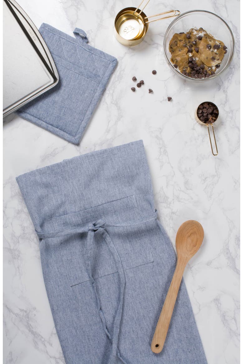 Bistro Chambray Apron Blue, Alternate, color, Blue
