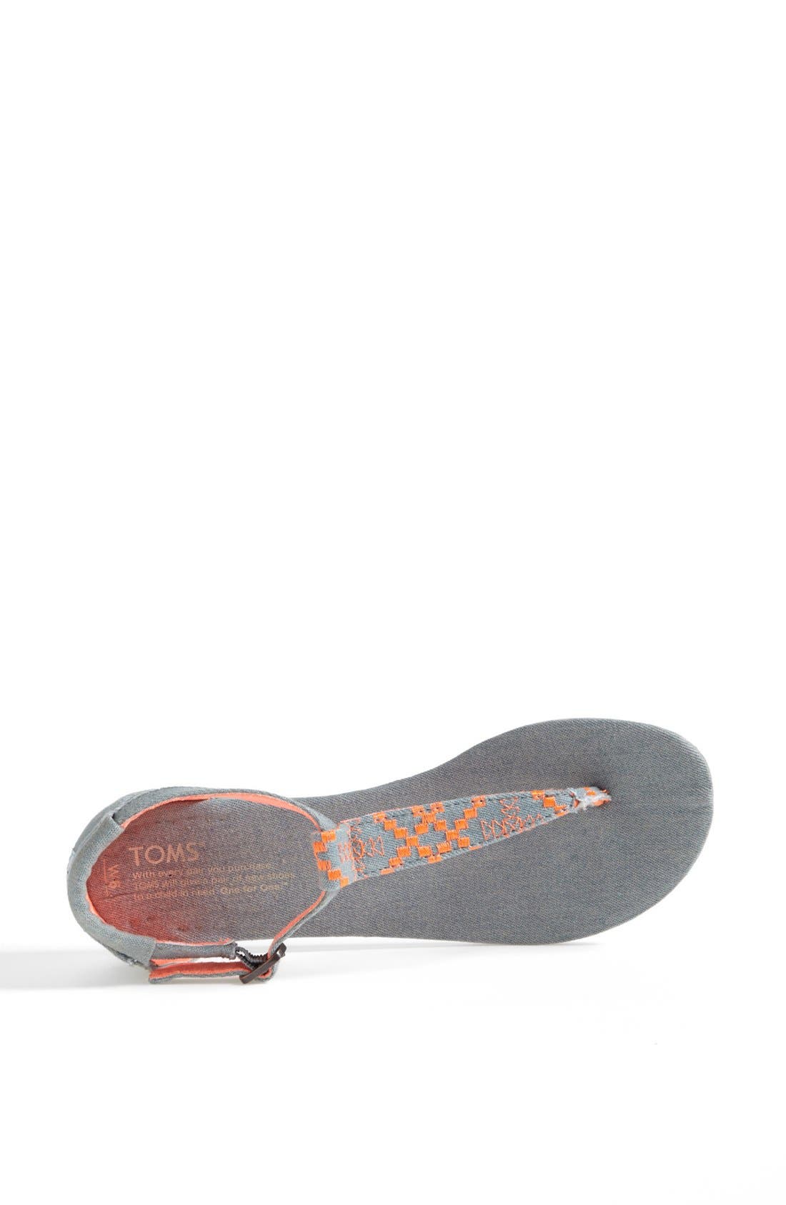 'Playa' T-Strap Flat Sandal, Alternate, color, NEON DENIM