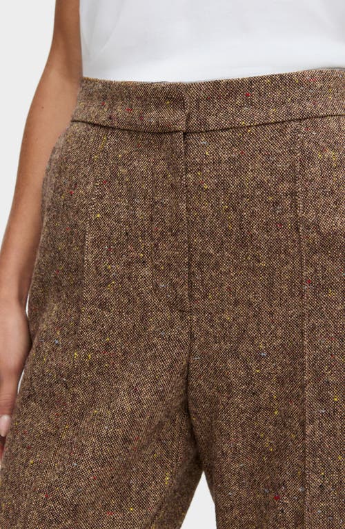 Aligne Lena Wool Blend Straight Leg Pants In Brown