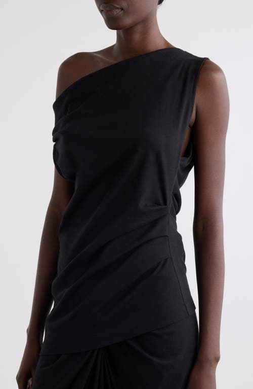 Dries Van Noten Off-the-shoulder Draped Cotton-jersey Top In Black
