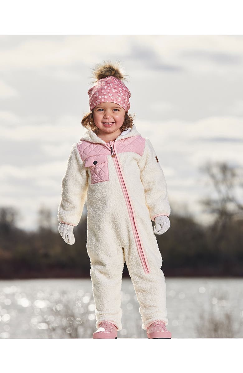 Deux par Deux Baby Girl's Baby One-Piece Mid-Season Outerwear Off-White And Pale Pink, Alternate, color,