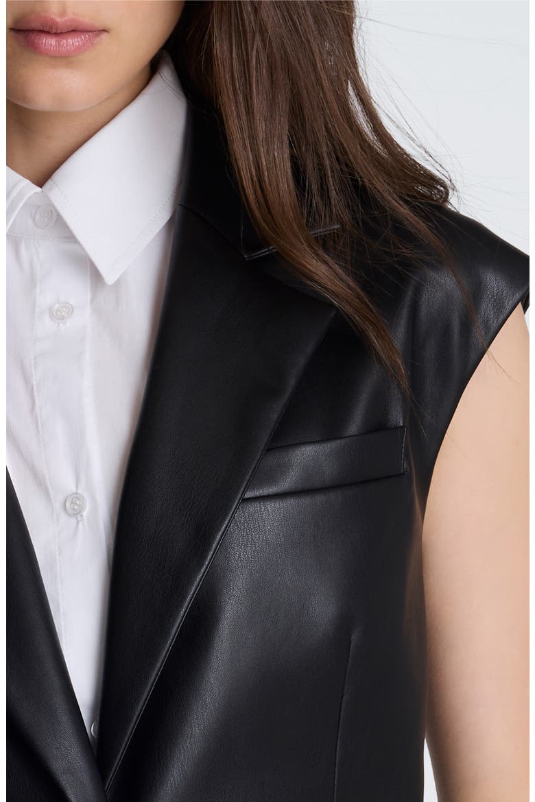Layered Faux Leather Vest & Shirt Set, Alternate, color, BLACK/ PURE WHITE