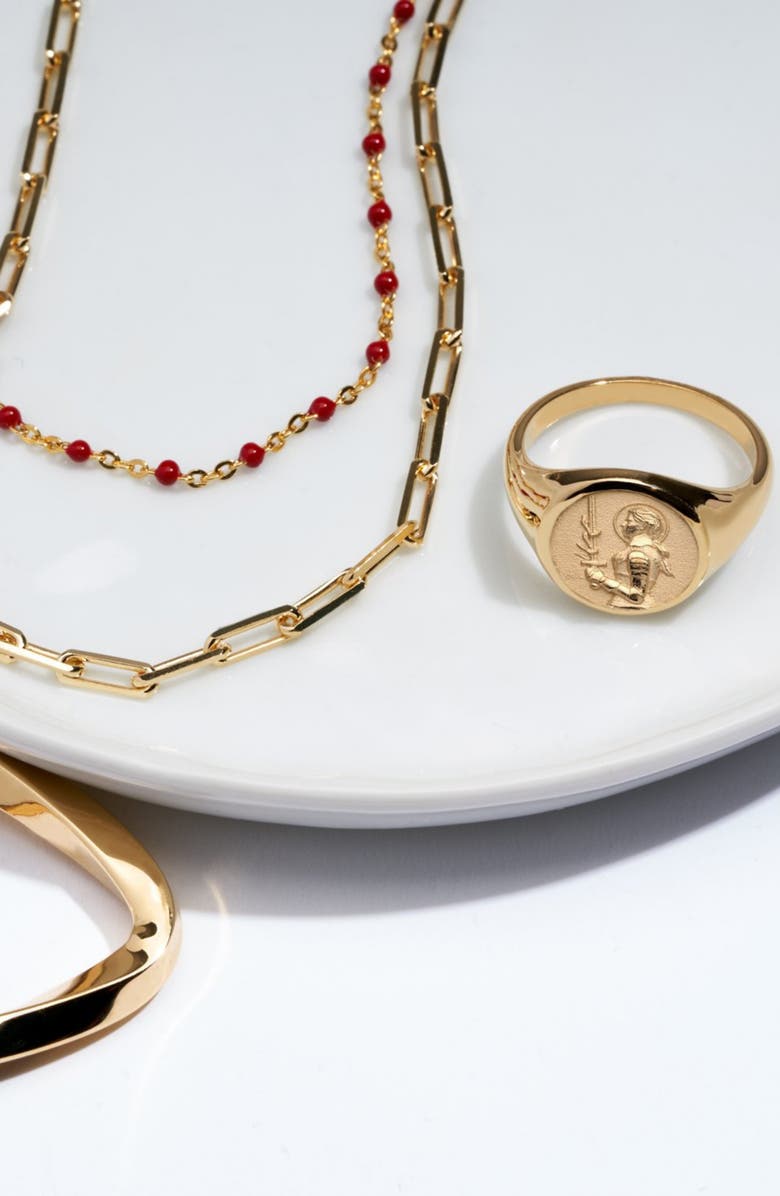 Awe Inspired Joan of Arc Signet Ring, Alternate, color,