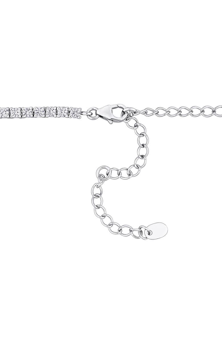 DELMAR Lab-Created White Sapphire Tennis Necklace, Alternate, color, 