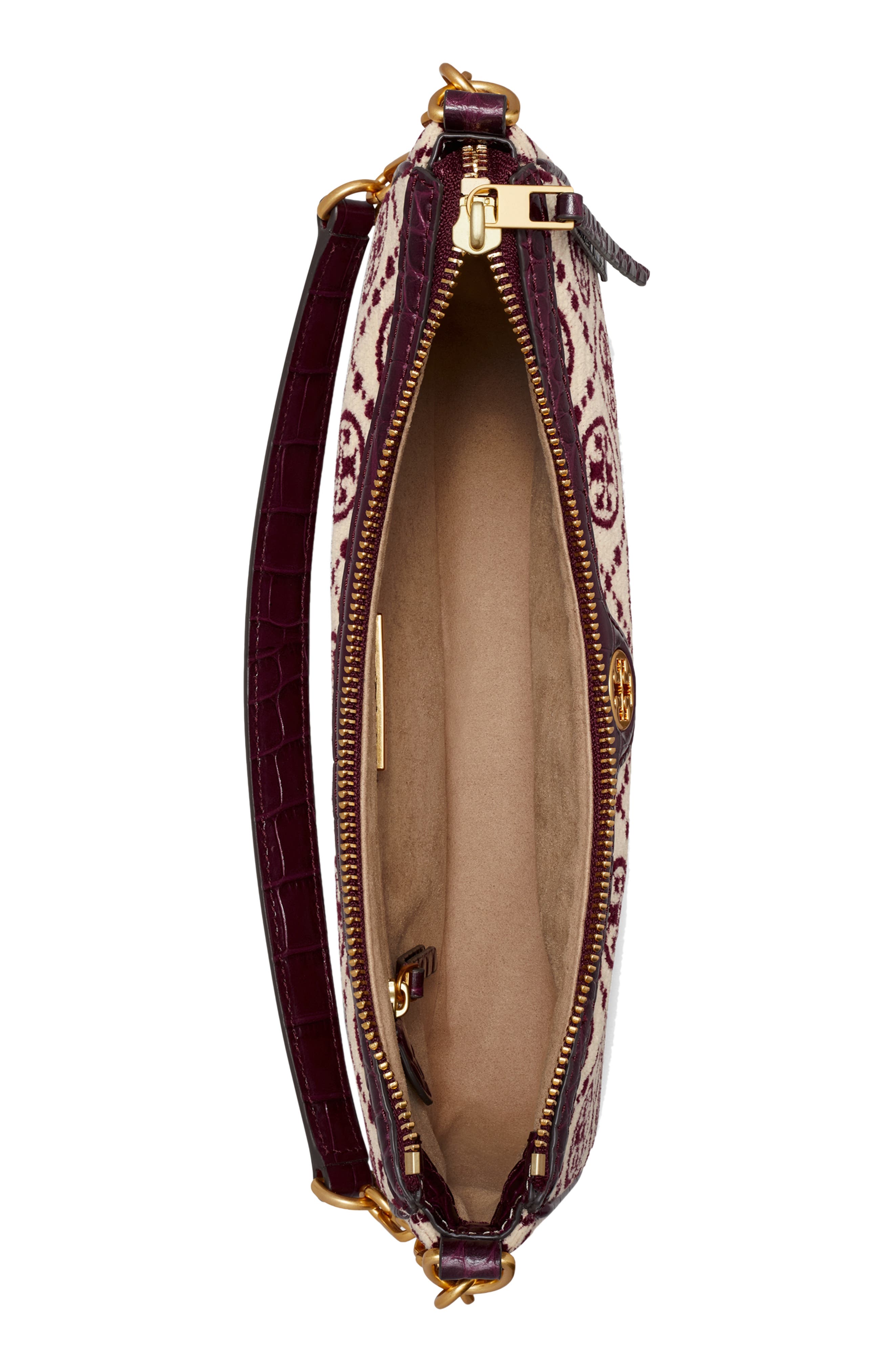 Tory Burch T Monogram Chenille Studio Shoulder Bag, Alternate, color, 