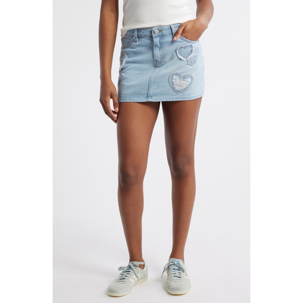 PTCL PTCL RIPPED HEART DENIM MINISKIRT