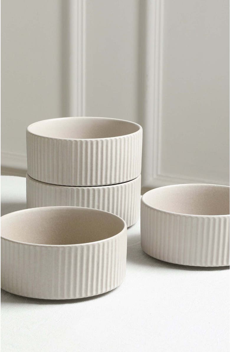 Stone Lain Haven Stoneware 4-Piece Bowl Set, Alternate, color, Beige