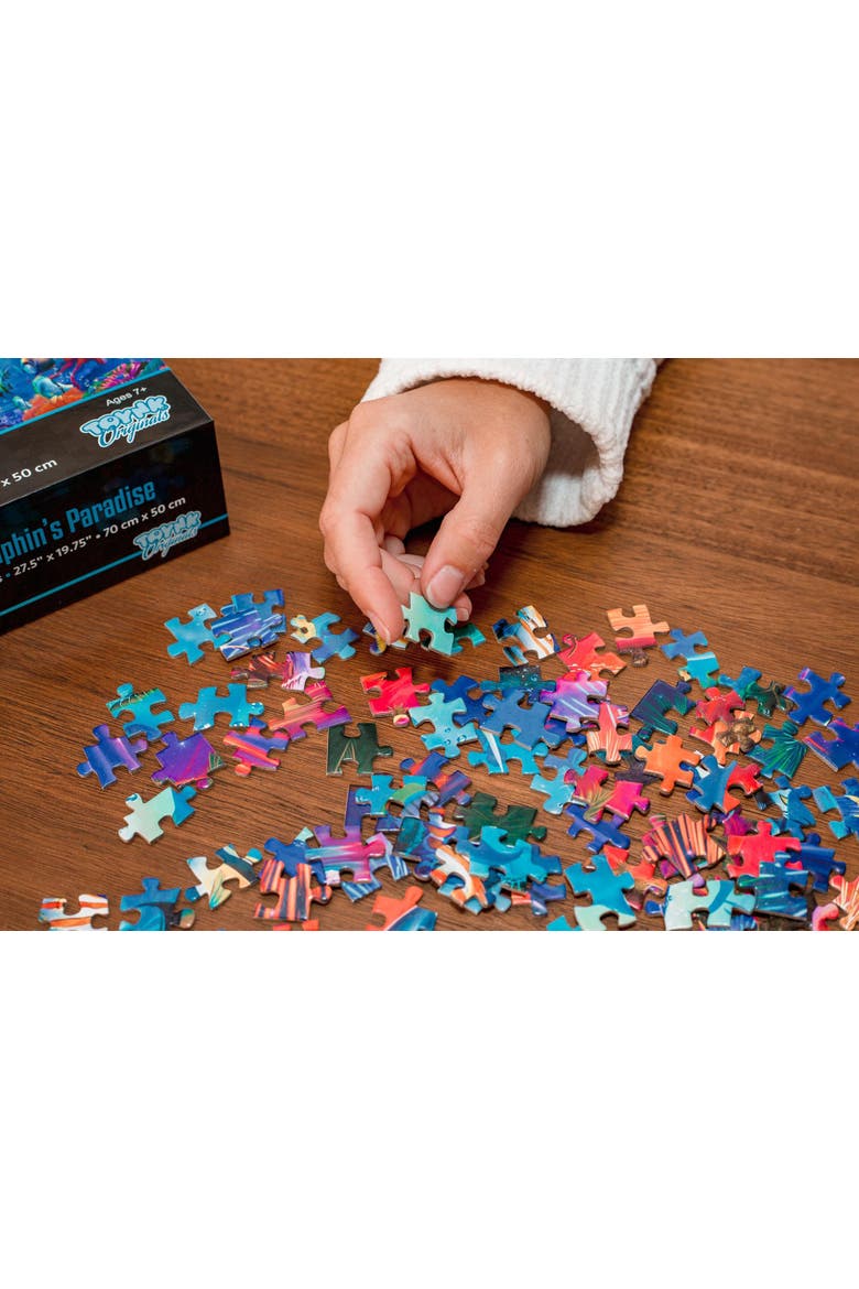 A Dolphin's Paradise Ocean Puzzle For Adults And Kids | 1000 Piece Jigsaw Puzzle, Alternate, color, Multi-Color