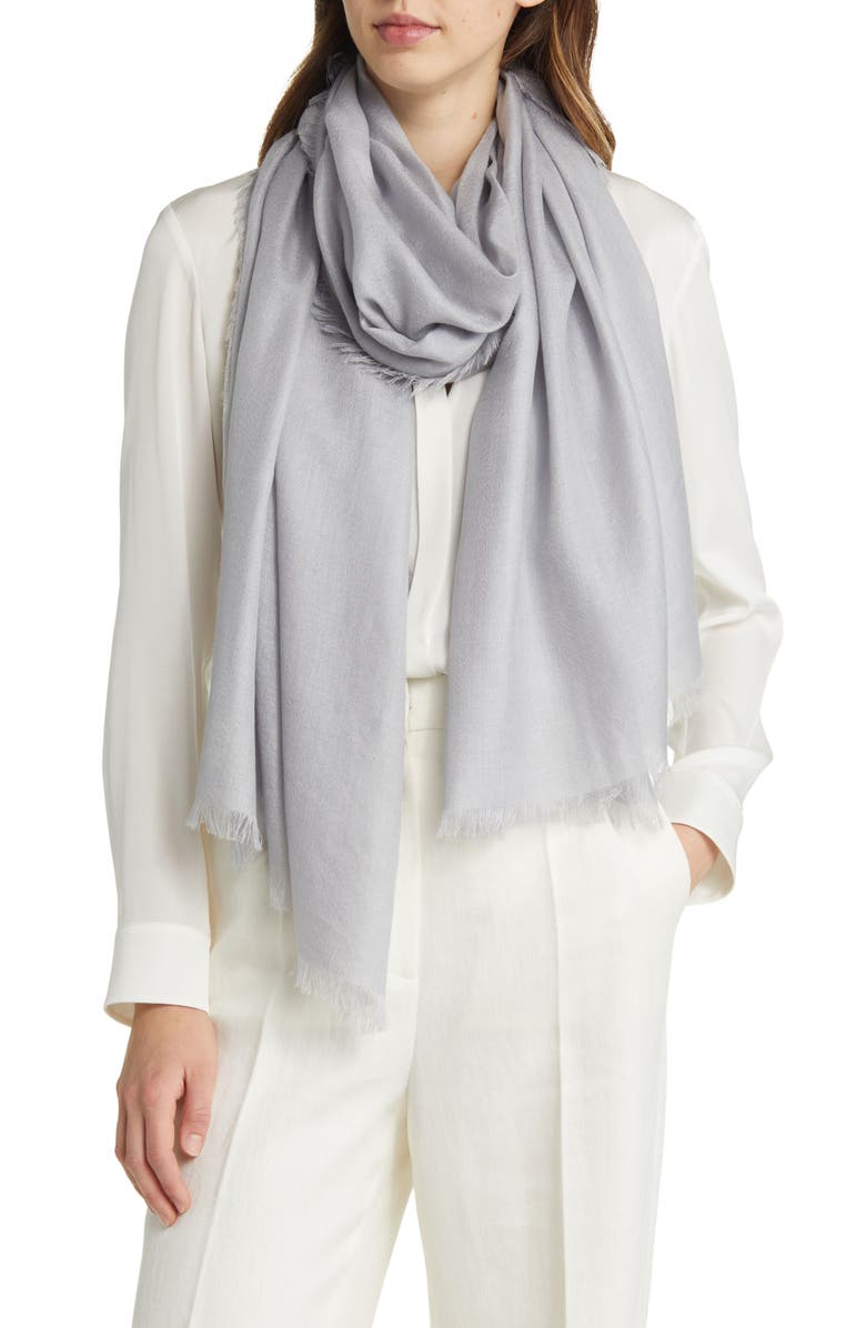 Nordstrom Cashmere & Silk Wrap, Main, color, Grey Sconce