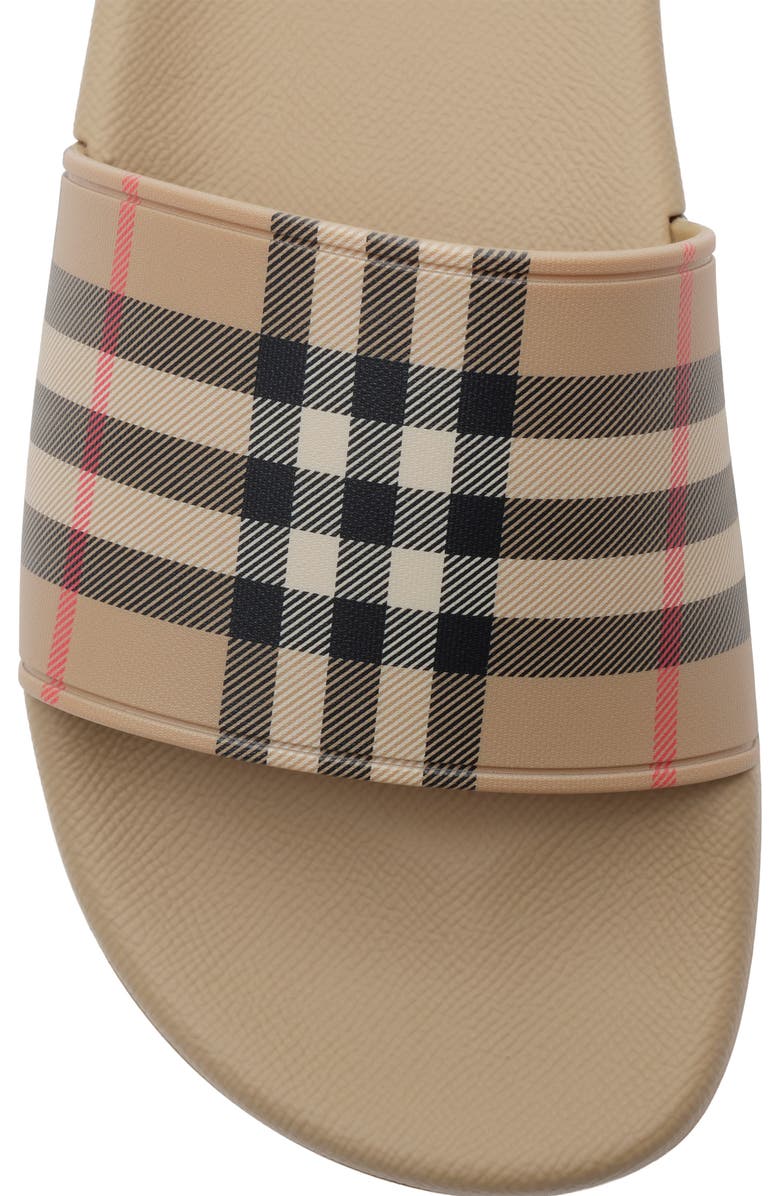 Burberry Check Slides, Alternate, color, Archive Beige