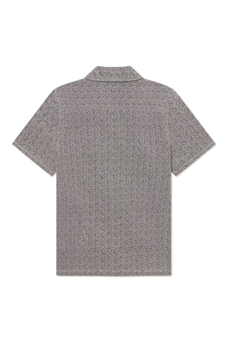 Hector Paisley Short Sleeve Cotton Button-Up Shirt, Alternate, color, GREY