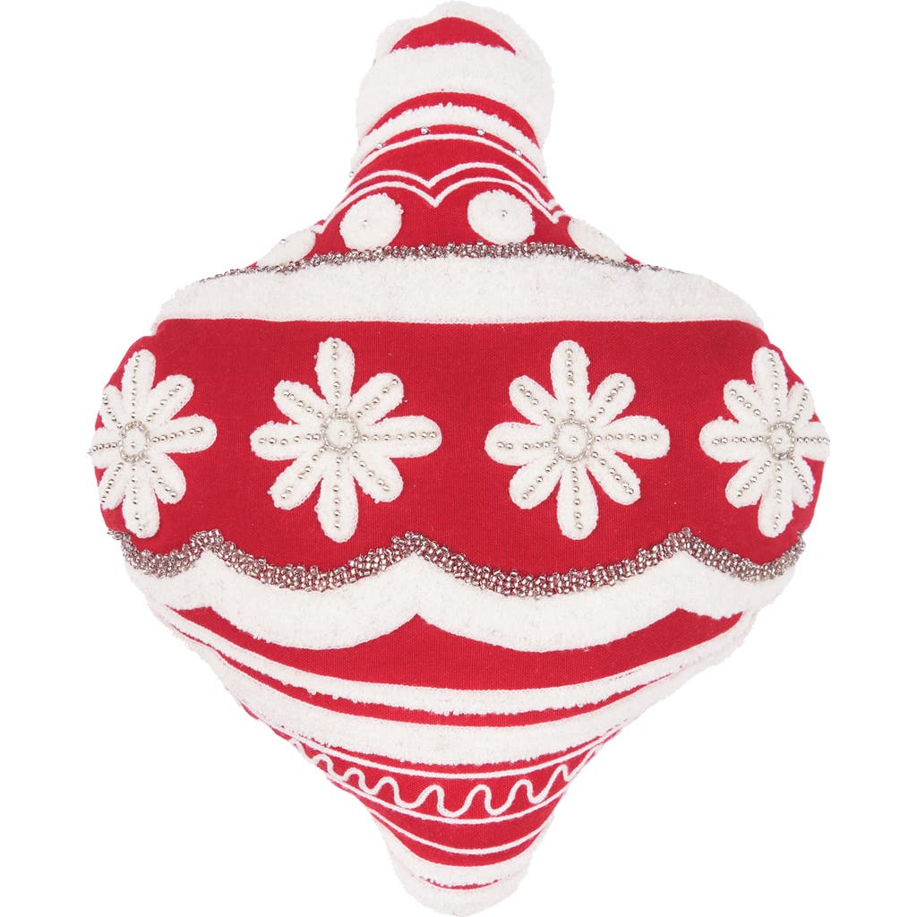 Carol & Frank Ornament Shaped Throw Pillow In Red