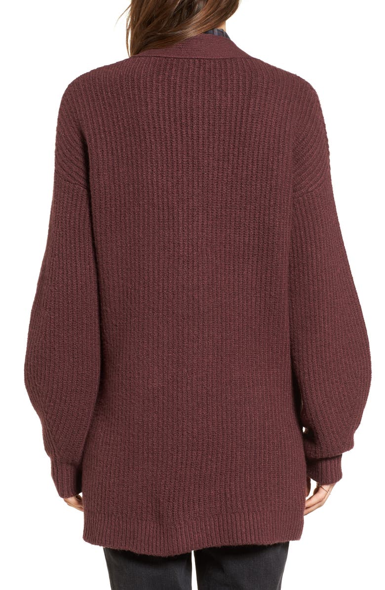 Treasure & Bond Ribbed Cardigan Sweater, Alternate, color, 