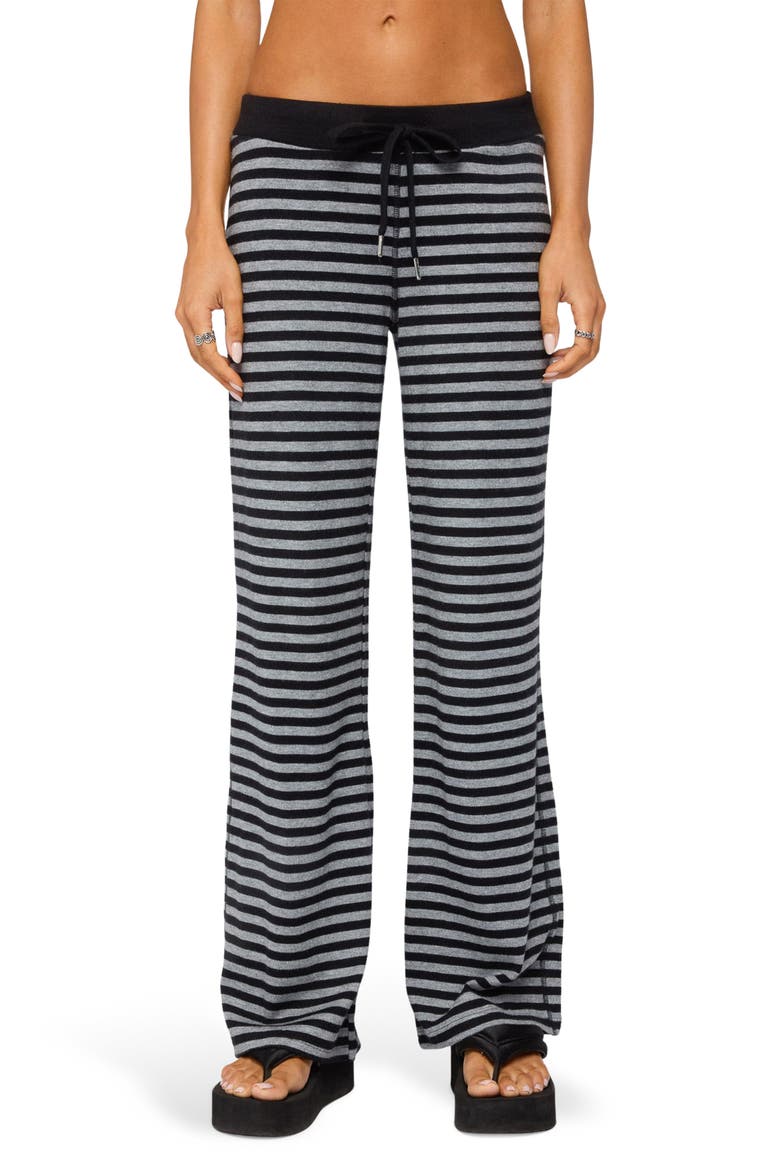 Tarla Striped Knit Pants, Main, color, GRAY-MELANGE-AND-BLACK