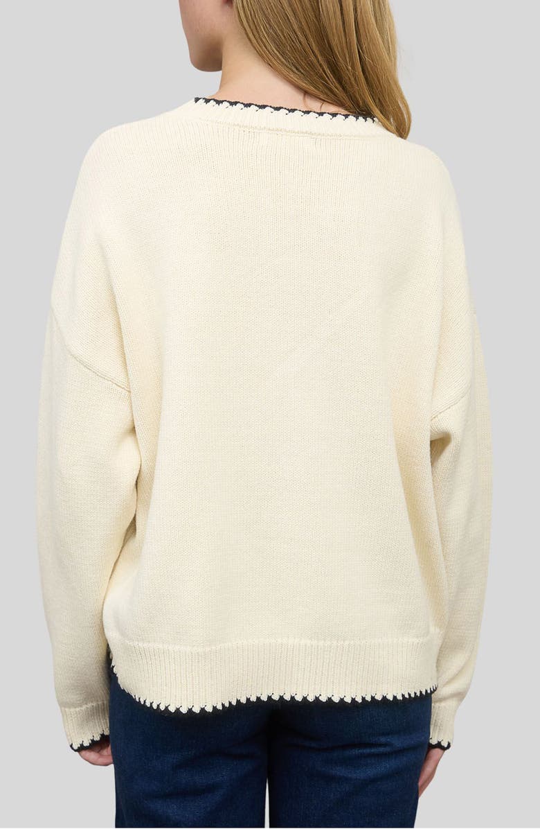 Blu Pepper Crewneck Cotton Blend Sweater, Alternate, color, Cream