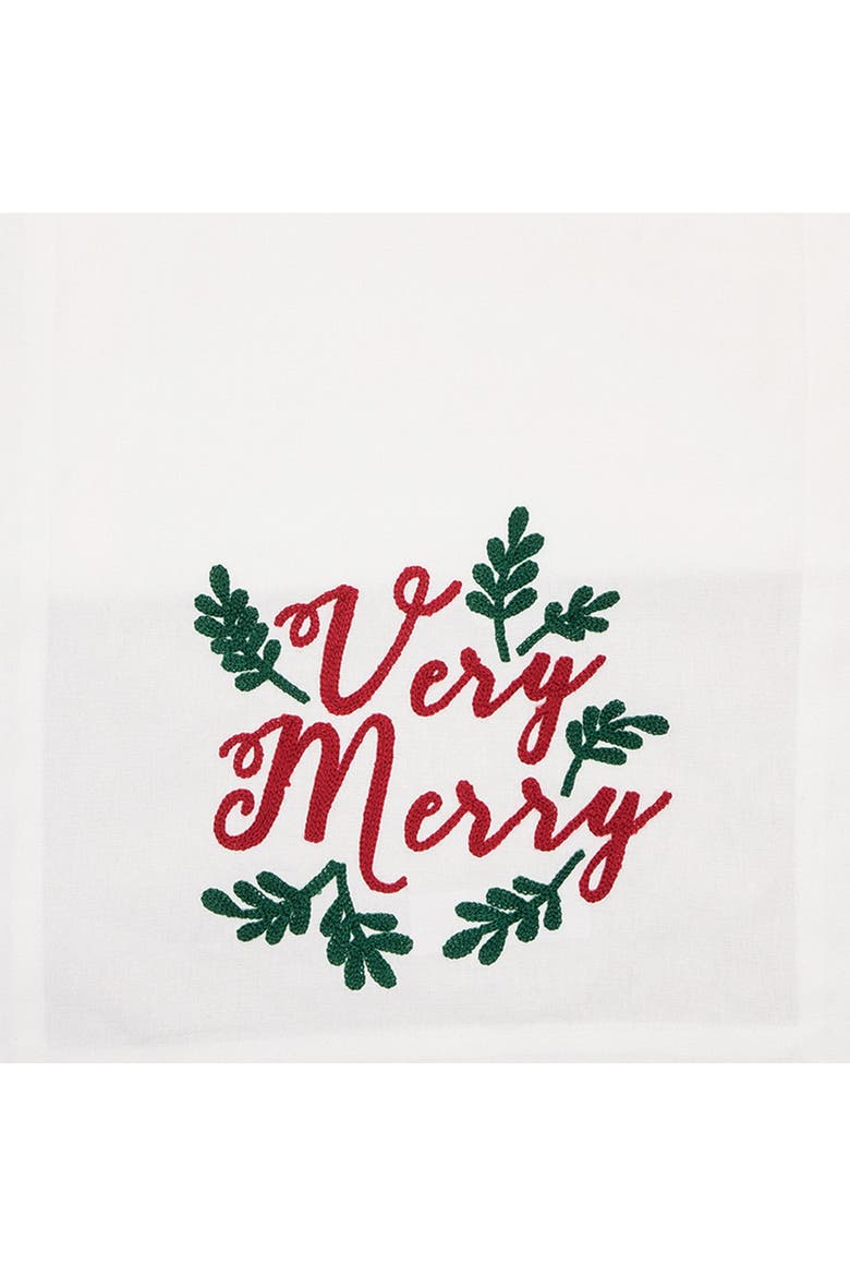 Very Merry Table Runner, 14" x 72", Alternate, color, White