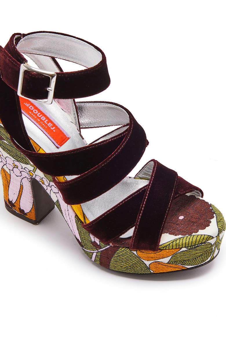 La DoubleJ Medal Wedge Big Flower Rose Pink, Alternate, color, Big Flower Rose Pink