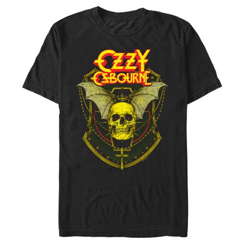 Men's Ozzy Osbourne Skull & Shield Logo  Graphic T-Shirt
