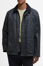 Barbour Ambleside Plaid Water Resistant Waxed Cotton Shirt Jacket