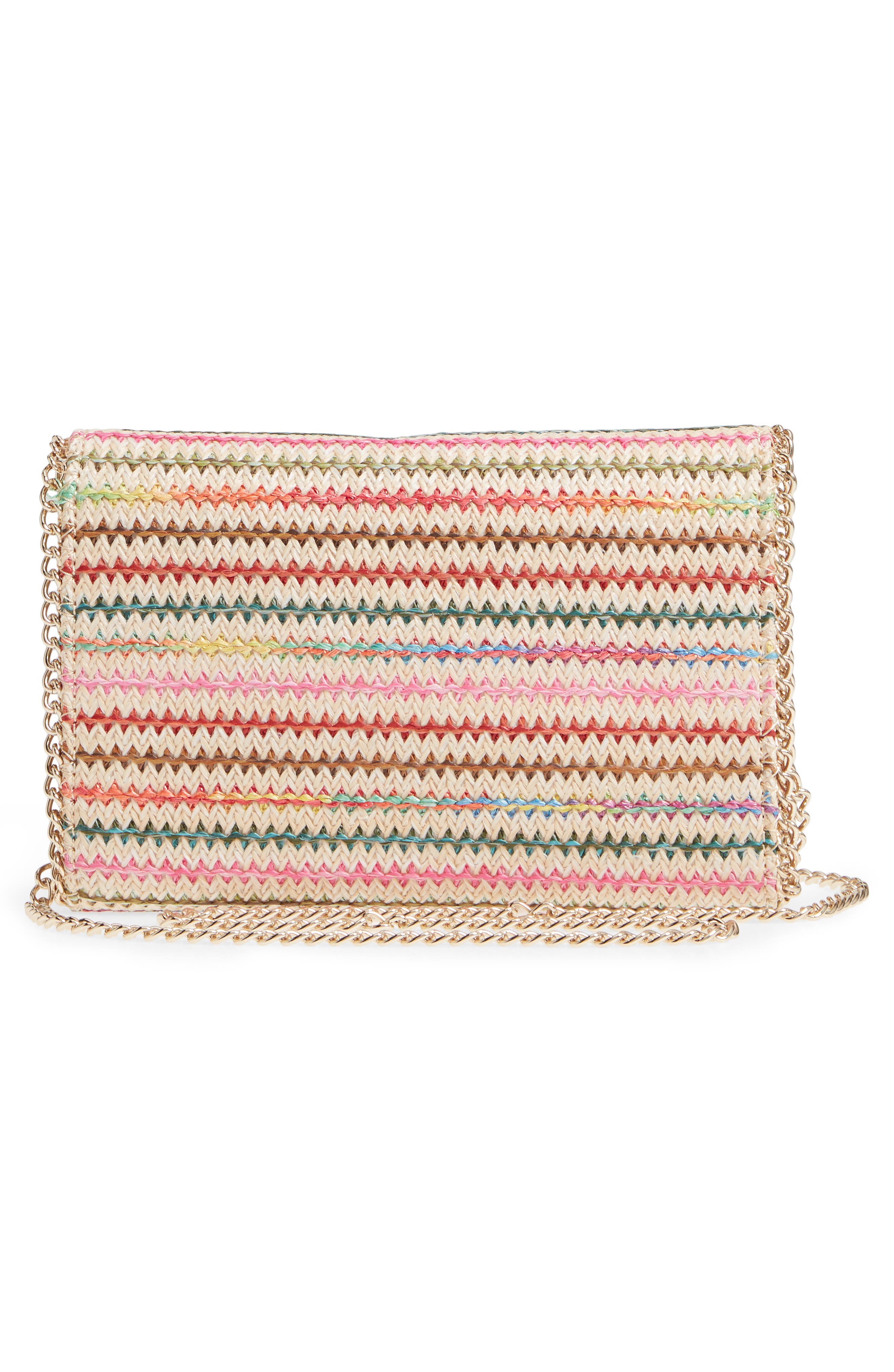 Chelsea28 Multistripe Woven Clutch, Alternate, color, 