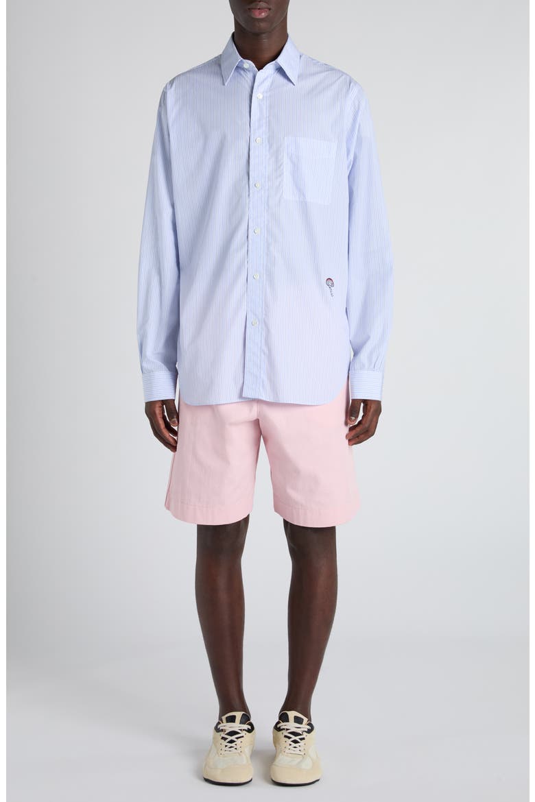 Stripe Cotton Poplin Button-Up Shirt, Alternate, color, 9006 WHITE/ BLUE