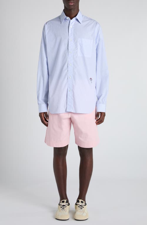 Bottega Veneta Elastic Waist Twill Bermuda Shorts In Pink