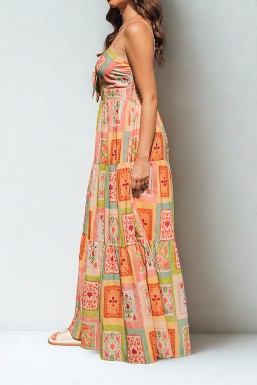Label Of Love Dream Front Tie Maxi Dress In Pink