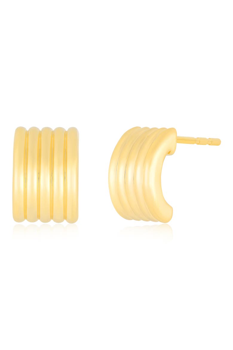 Jumbo Fluted Hoop Earrings, Main, color, GOLD