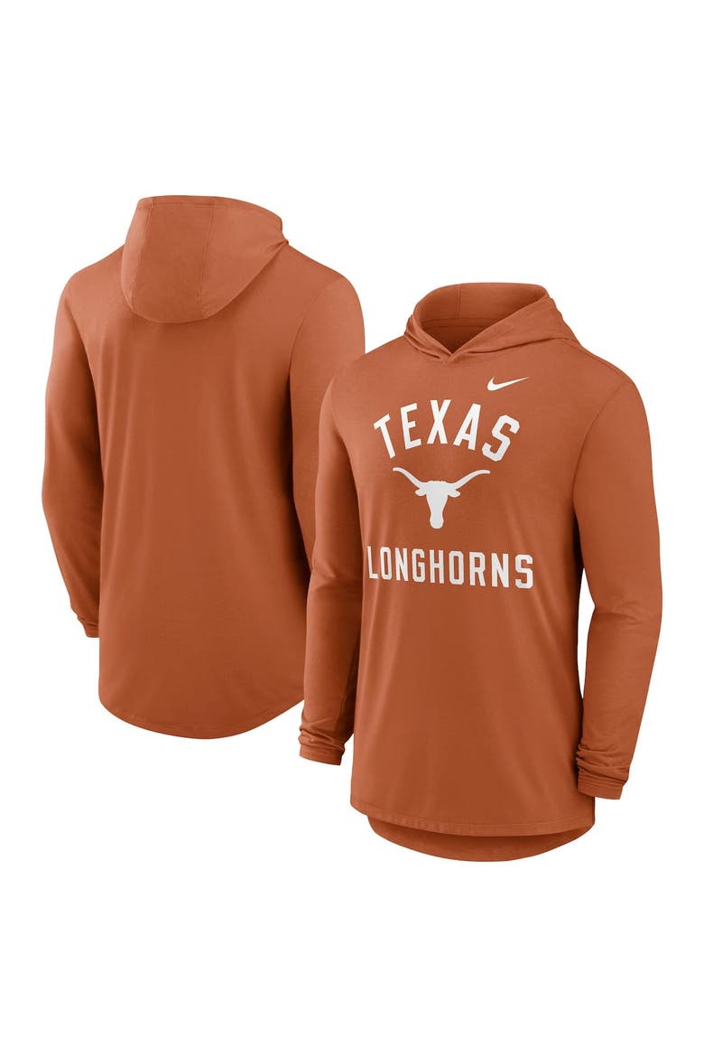 Men's Nike Burnt Orange Texas Longhorns Classic Arch Tri-Blend Long Sleeve Hoodie T-Shirt, Main, color, Burnt Orange