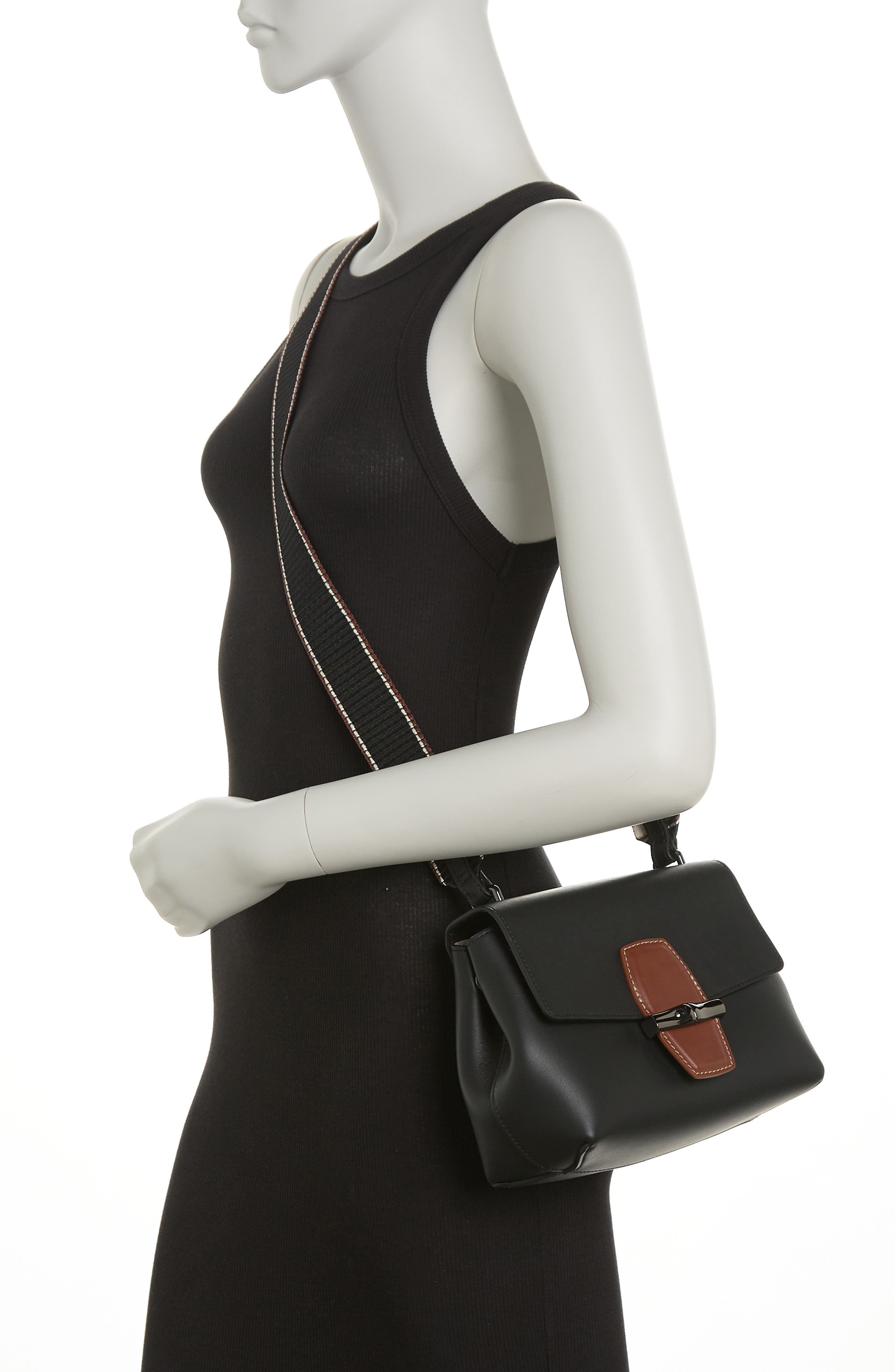 Longchamp Roseau Leather Crossbody Tote, Alternate, color, 