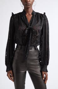 Ramy Brook Mara Paisley Burnout Silk Blend Top