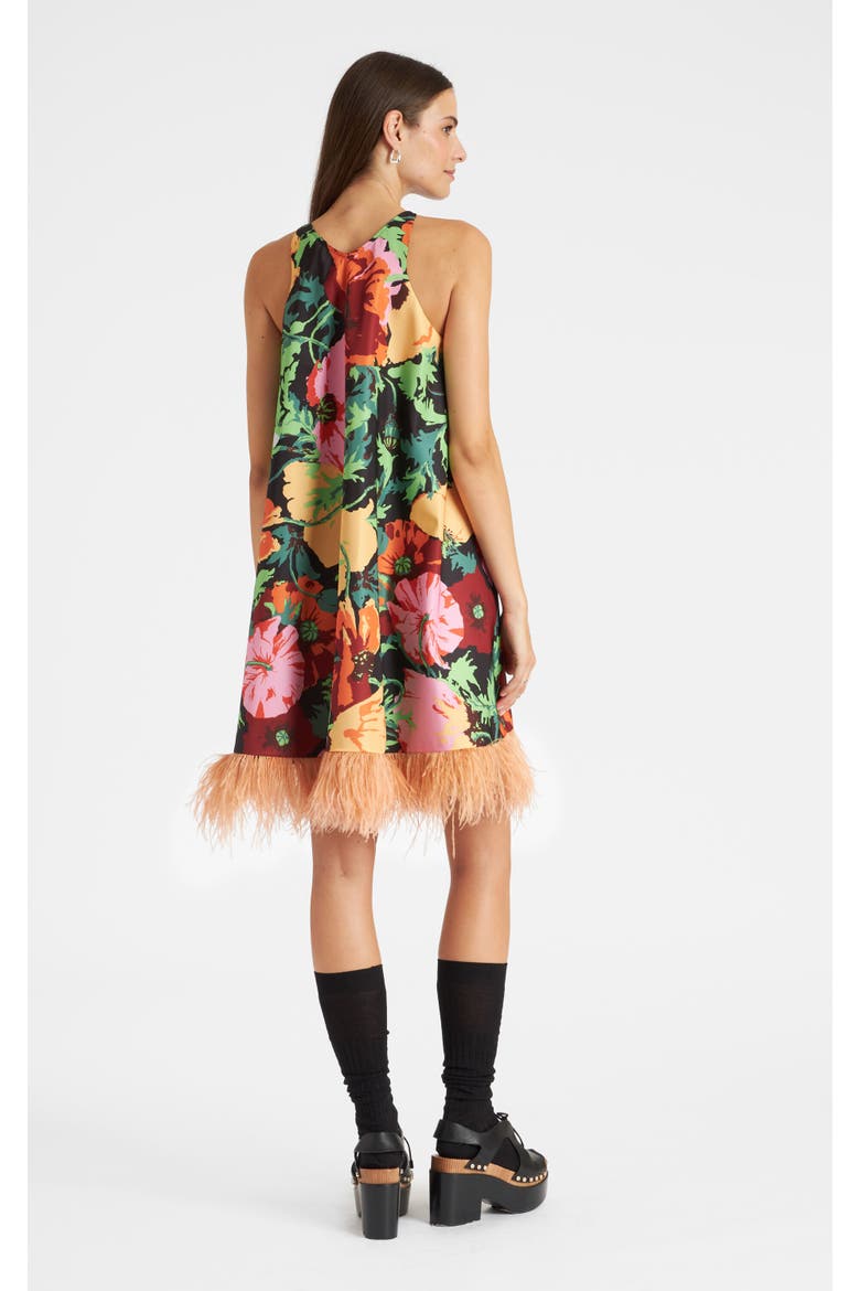 La Fenice Mini Dress, Alternate, color, Wonderland Black
