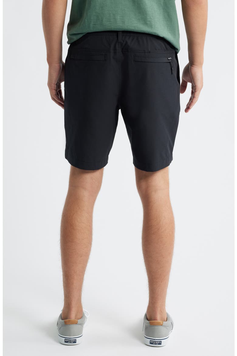 Hytide Flat Front Hybrid Performance Shorts, Alternate, color, BLACK