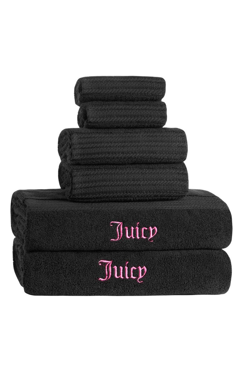 Juicy Couture Alyssa 6-Piece Towel Set, Main, color, Black