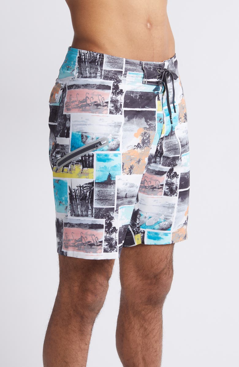 Tommy Bahama Molokai Snapshot Board Shorts, Alternate, color, Bala Shark