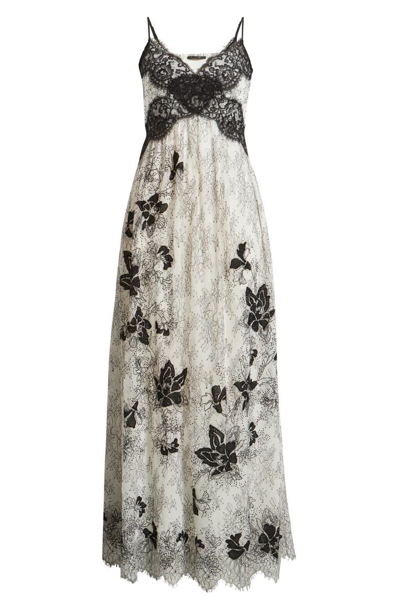 KOBI HALPERIN Cory Lace Sleeveless Maxi Dress, Alternate, color, White/ Black