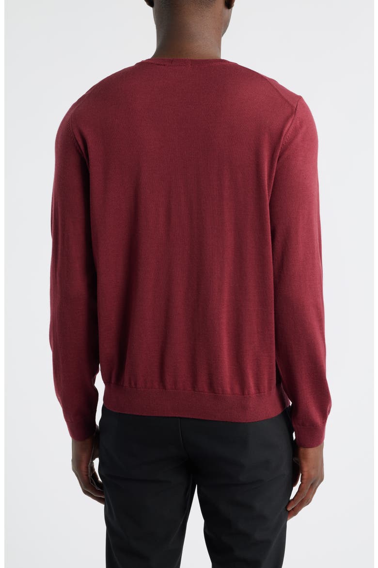 Leno Virgin Wool Crewneck Sweater, Alternate, color, DARK RED
