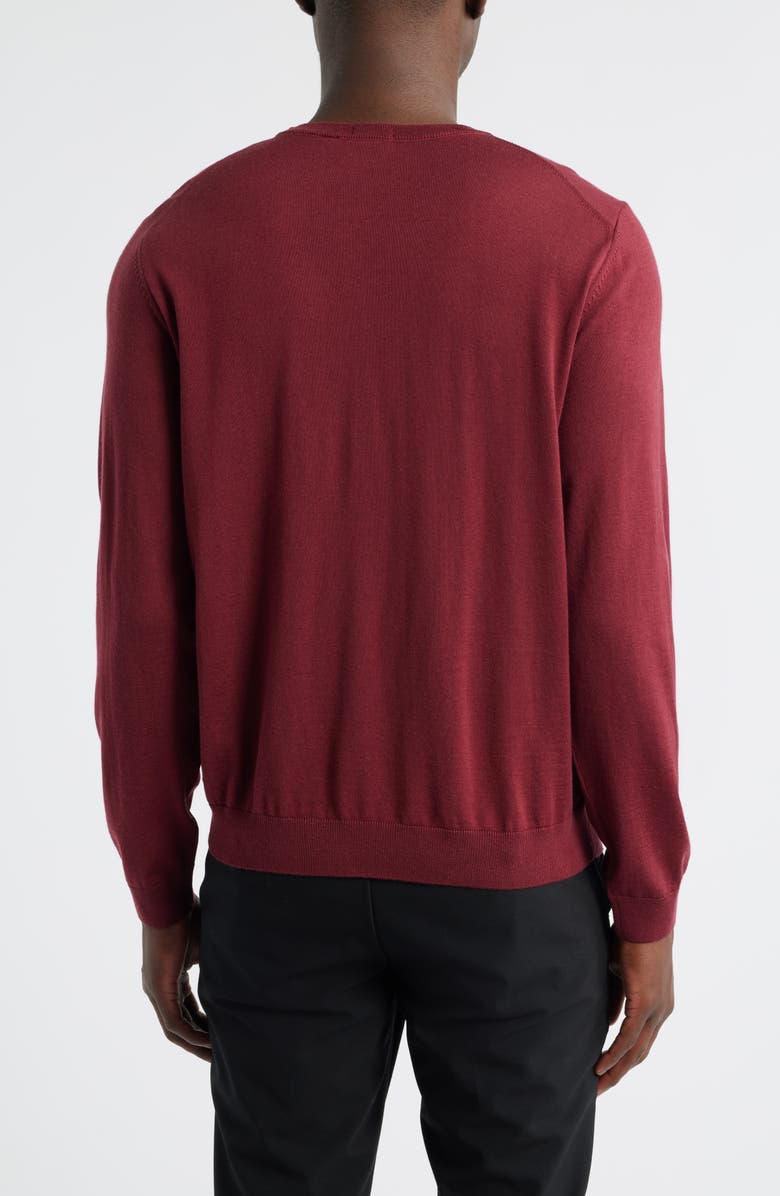 BOSS Leno Virgin Wool Crewneck Sweater, Alternate, color, Dark Red