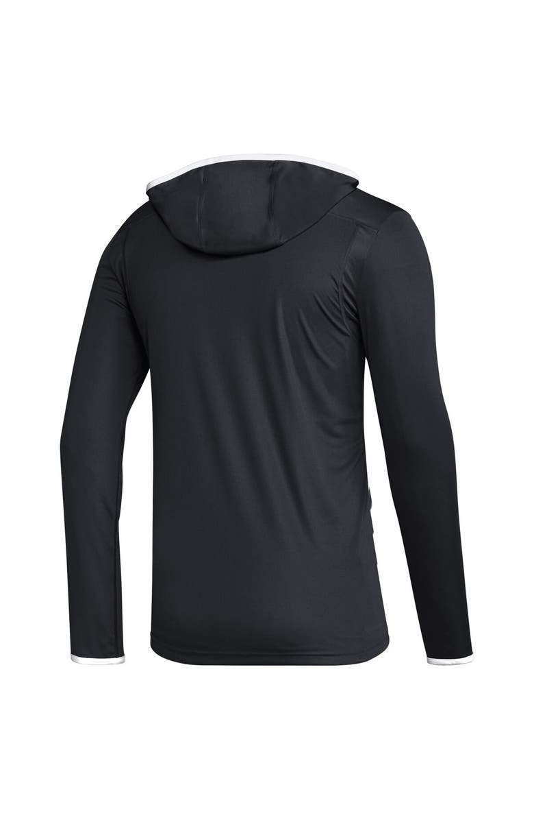 adidas Men's adidas Black Philadelphia Flyers Team Long Sleeve Quarter-Zip Hoodie T-Shirt, Alternate, color,