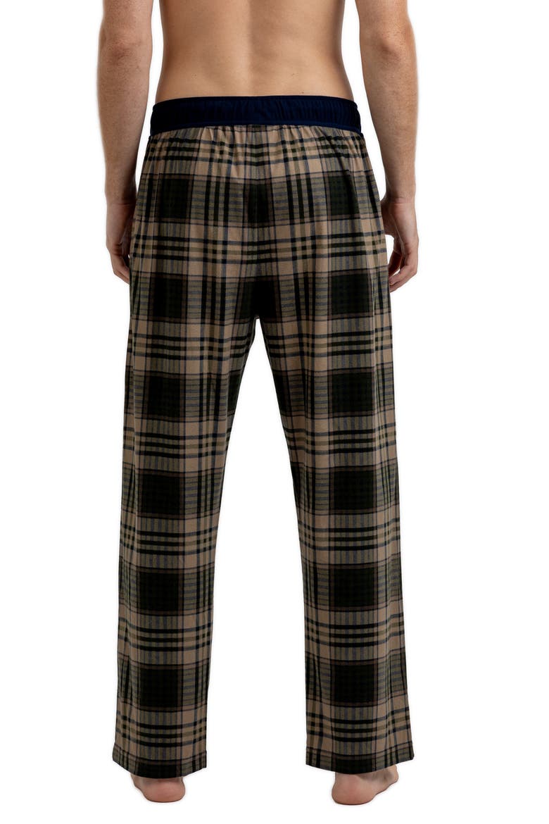 Brushed Plaid Flannel Lounge Pants, Alternate, color, RF GREEN