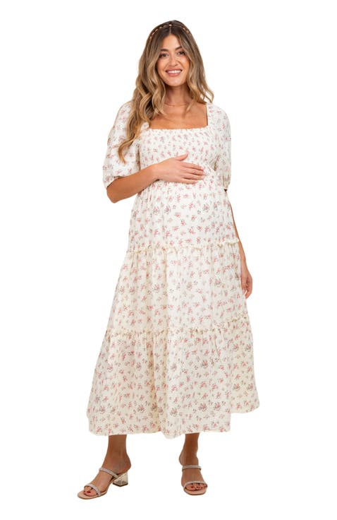 Floral Smocked Ruffle Tiered Maxi Dress