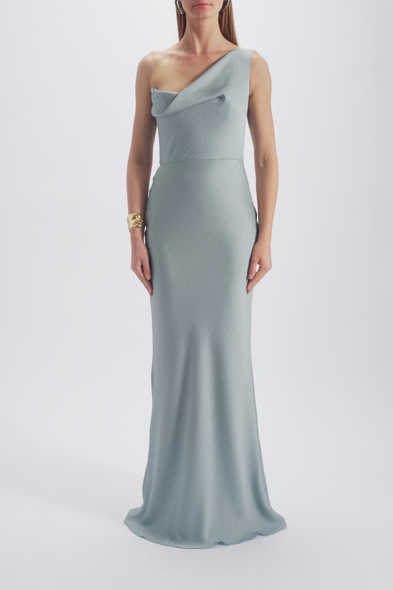 Hammered Satin Gown, Main, color, Jade