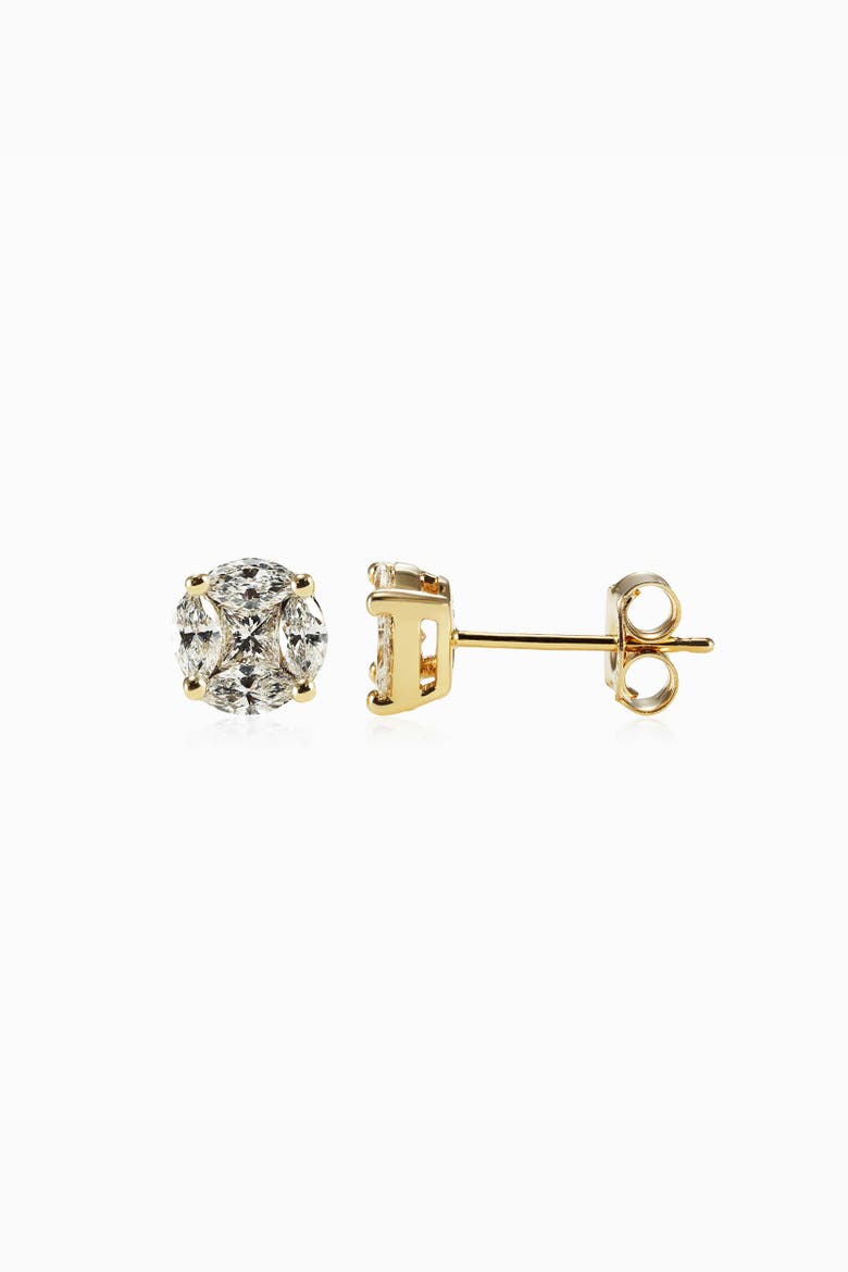 14K Gold Illusion Classic Diamond Studs, Main, color, Yellow Gold - Diamonds